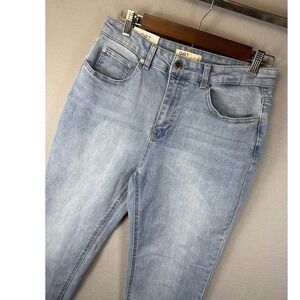 NWT OAT New York Light Wash High‎ Rise Raw Hem Cropped Jeans Women's Size 29x27